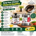 Writing  Stainless Steel Oil Filter & Storage Container – Reusable Cooking Oil Strainer
