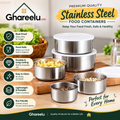 Premium Stainless Steel Food Storage Containers with Airtight Lids | Durable Kitchen Storage Set