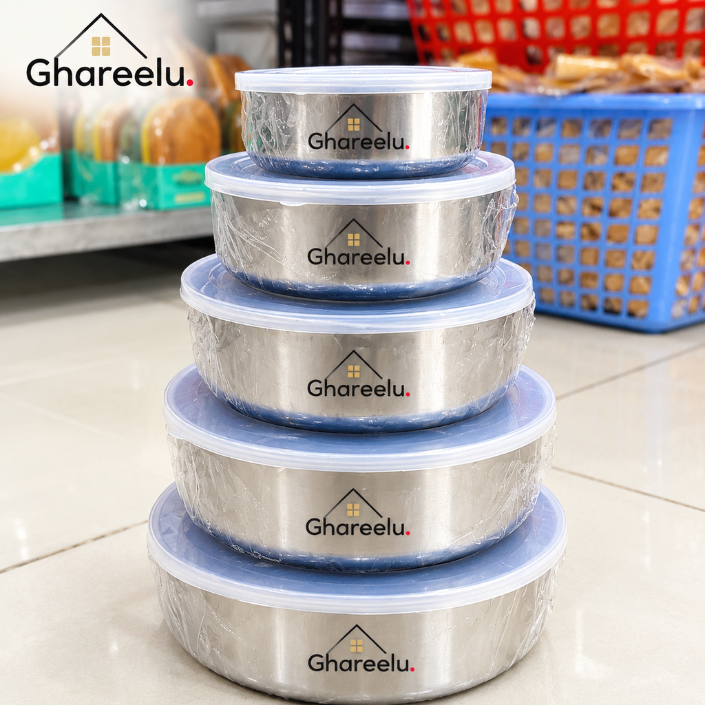 Premium Stainless Steel Food Storage Containers with Airtight Lids | Durable Kitchen Storage Set