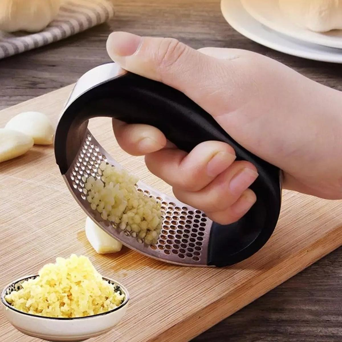 Ergonomic Stainless Steel Rocker Garlic Press & Mincer