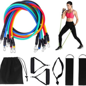 11-Piece Premium Resistance Band Set for Home Gym & Fitness