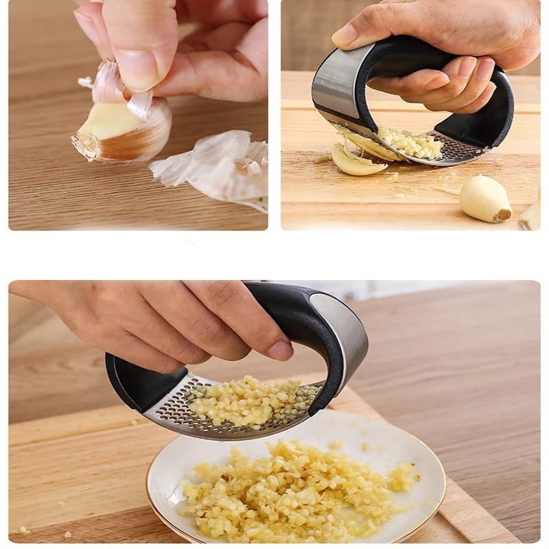 Ergonomic Stainless Steel Rocker Garlic Press & Mincer - Image 4