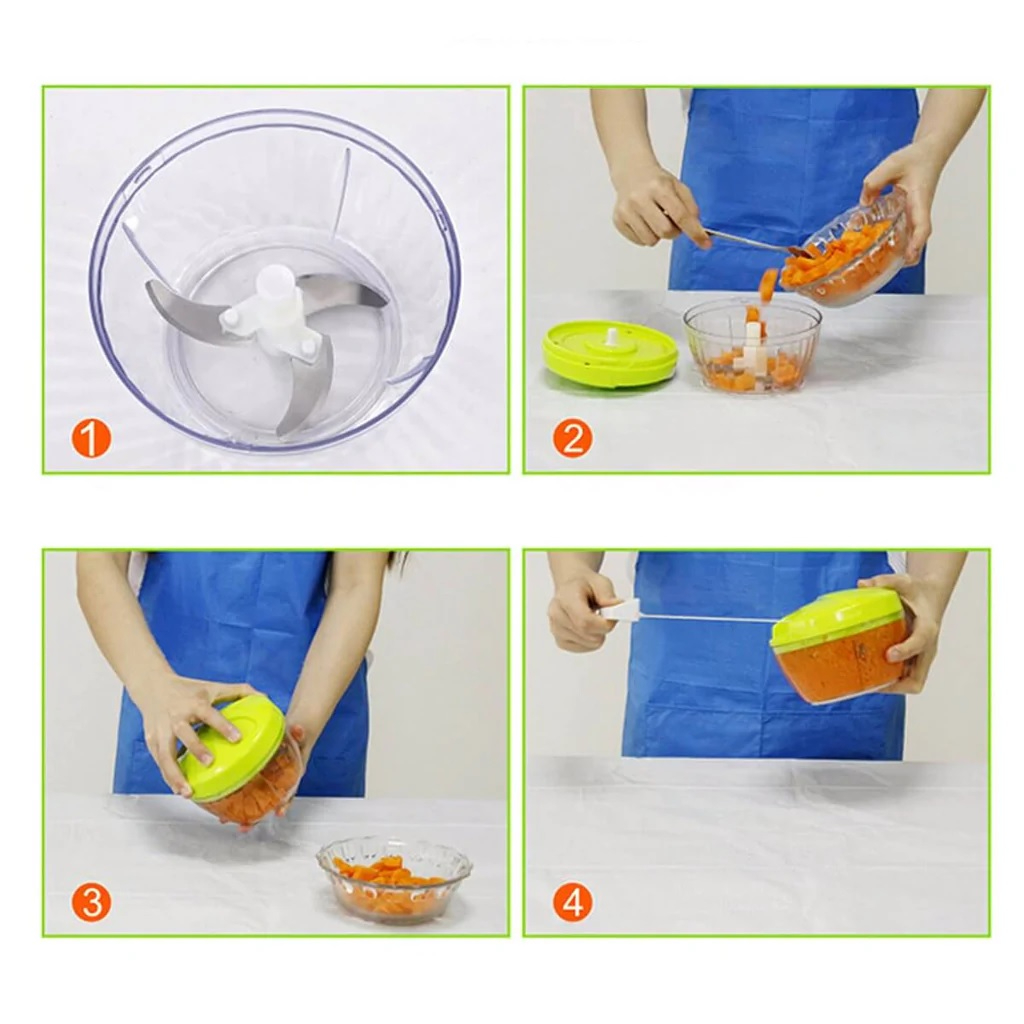 325 ML Manual Chopper, Multifunctional Food Processor, Manual Vegetable Grinder, Manual Vegetable Chopper - Image 3