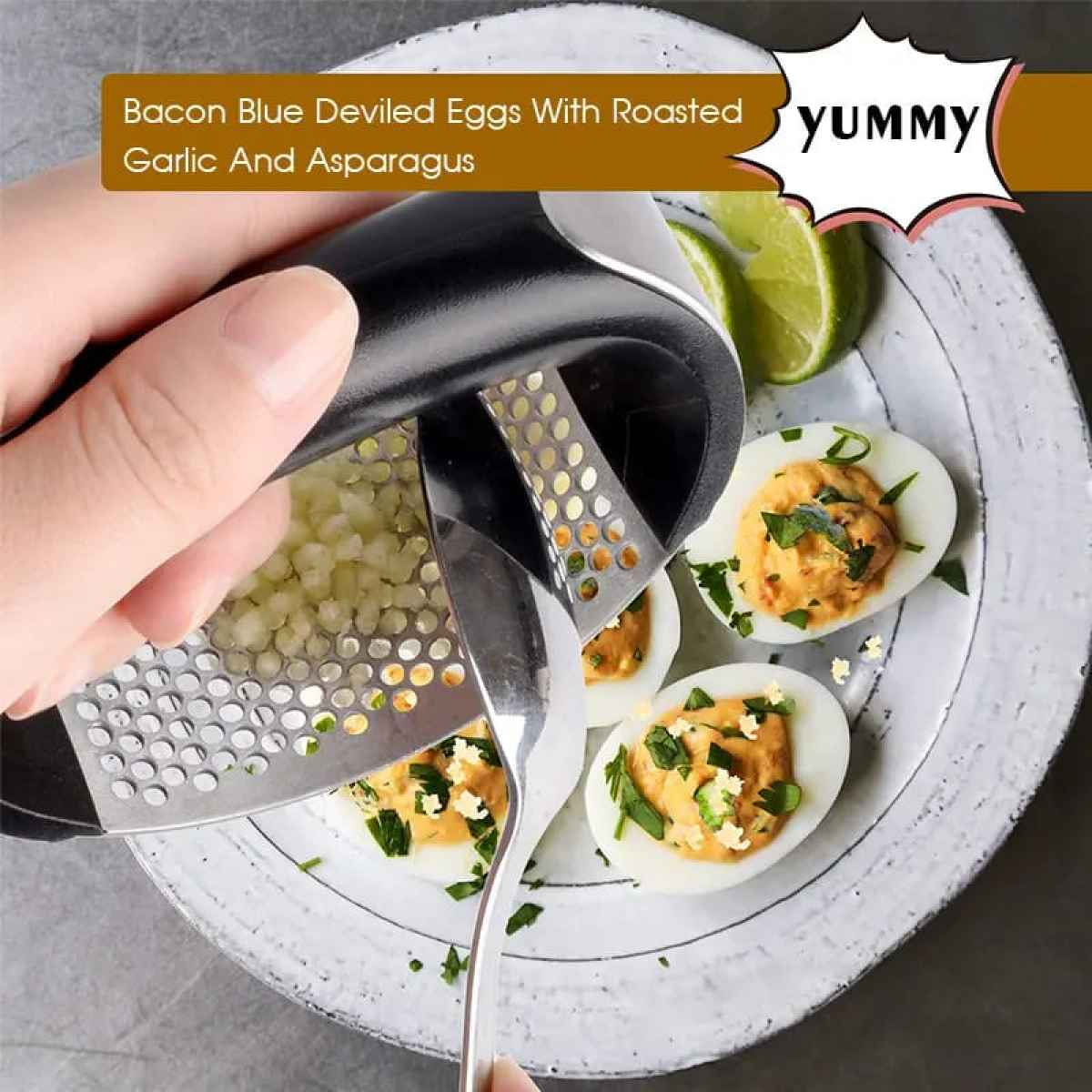 Ergonomic Stainless Steel Rocker Garlic Press & Mincer - Image 2