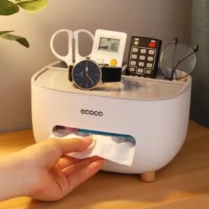 Multifunctional Tissue Box Holder & Desk Organizer